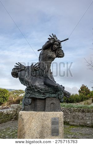 Statue In Tribute To Ines Negra In  Melgaco, Portugal