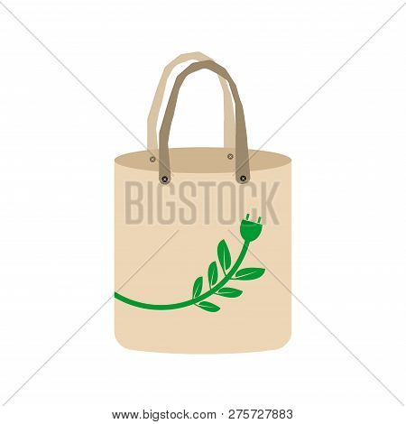 Ecology Concept,eco-friendly Fabric Bag Ideas.vector Illustration