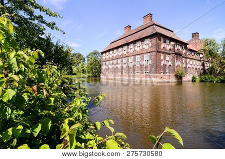 European Old Ancient Castle In Westfalia Germany