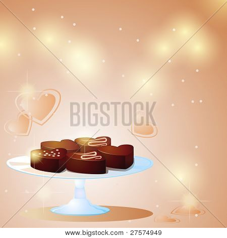 Cuori di cioccolato dolce