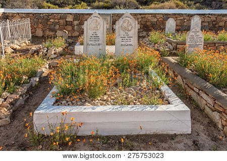 Matjiesrivier, South Africa, August 27, 2018: Historic Graves Near The Offices Of The Matjiesrivier 