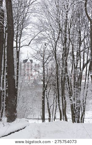 Feofaniya Is A Park Located In The Historical Neighborhood Of Kiev. The Orthodox Cathedral Towers Un