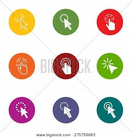 Clickthrough Icons Set. Flat Set Of 9 Clickthrough Icons For Web Isolated On White Background