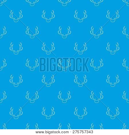 Deer Antler Pattern Seamless Blue Repeat For Any Use