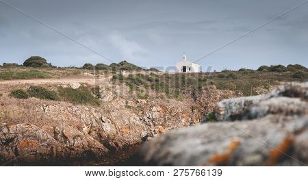 Tourists Visiting The Surroundings Of La Meule Chapel Near Island Of Yeu