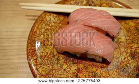 Otoro Sushi From Raw Fatty Tuna Fish .it Is Japanese Food.