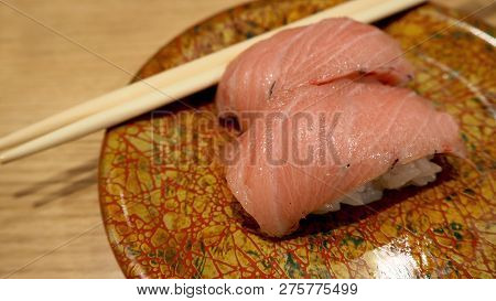 Otoro Sushi From Raw Fatty Tuna Fish .it Is Japanese Food.