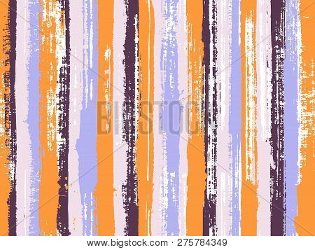 Watercolor Strips Seamless Vector Background. Sloopy Gouache Vertical Lines Vector Pattern. Cute Wal
