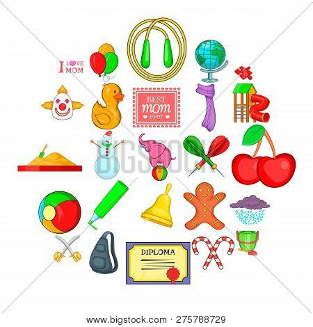 Bairn Icons Set. Cartoon Set Of 25 Bairn Icons For Web Isolated On White Background