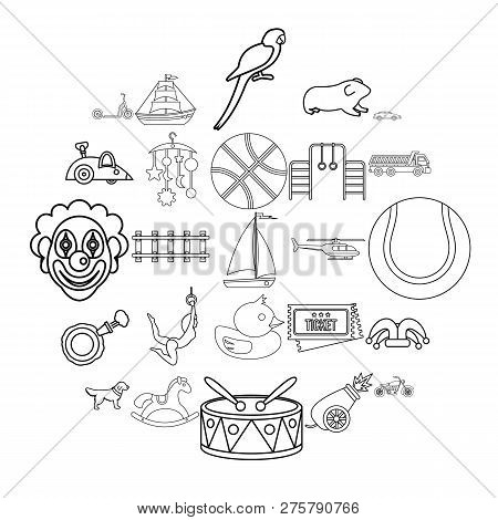 Puerility Icons Set. Outline Set Of 25 Puerility Icons For Web Isolated On White Background