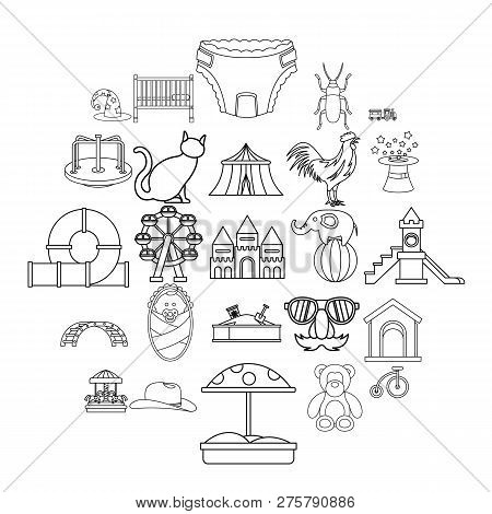 Boyishness Icons Set. Outline Set Of 25 Boyishness Icons For Web Isolated On White Background