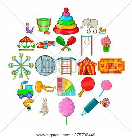 Bauble Icons Set. Cartoon Set Of 25 Bauble Icons For Web Isolated On White Background