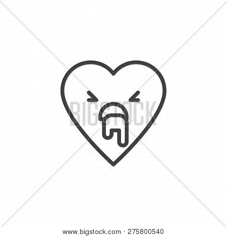 Vomiting Face Emoticon Outline Icon. Linear Style Sign For Mobile Concept And Web Design. Nauseous H