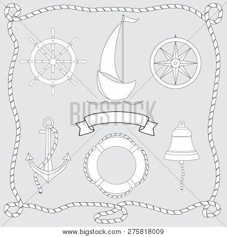 Set Of Navigation Icons For Design. Isolated Vector Illustration.
