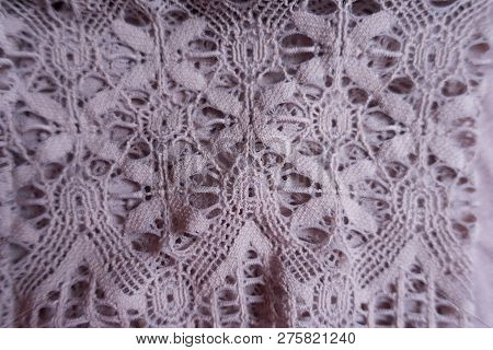 Puce Old Fashioned Lacy Fabric (close Shot)