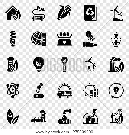 Energy Saving Icon Set. Simple Set Of Energy Saving Vector Icons For Web Design