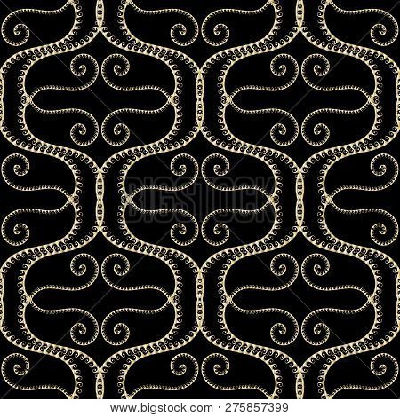 Wave Lines Elegance Vector Greek Seamless Pattern. Ancient Ethni