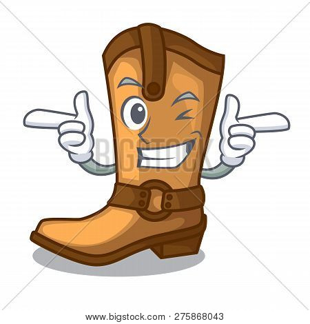 Wink Cowboy Boots Isolated In The Mascot