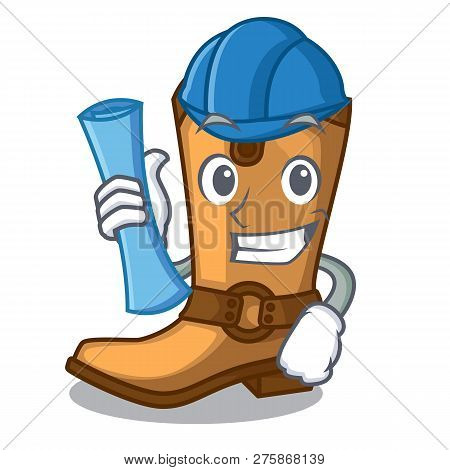 Architect Cowboy Boots Isolated In The Mascot