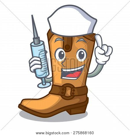 Nurse Cowboy Boots Isolated In The Mascot