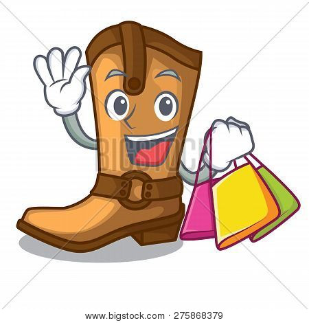 Shopping Cowboy Boots Isolated In The Mascot