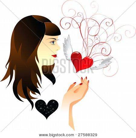 Ragazza e Heart.eps