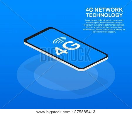 4g Network Wireless Systems And Internet. Communication Network. Vector Stock Illustration.
