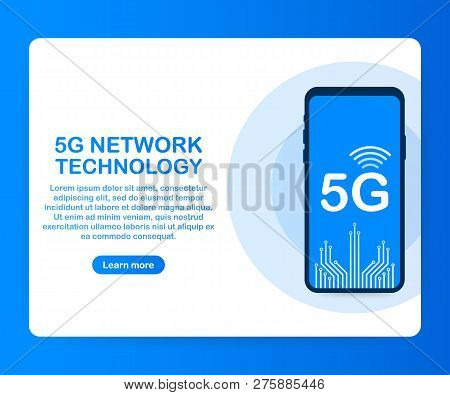 5g Network Wireless Systems And Internet. Communication Network. Vector Stock Illustration.