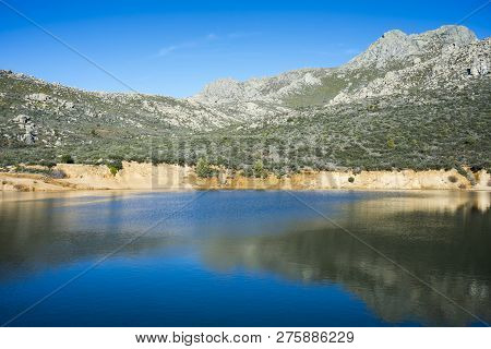Views Of La Maliciosa Reservoir, In Guadarrama Mountains (madrid, Spain), With La Maliciosa Peak In 