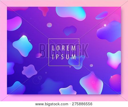 Vector Abstract Liquid Bckground. Fluid 3d Shapes Poster, Web Page