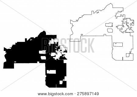 Mesa City (united States Cities, United States Of America, Usa City) Map Vector Illustration, Scribb