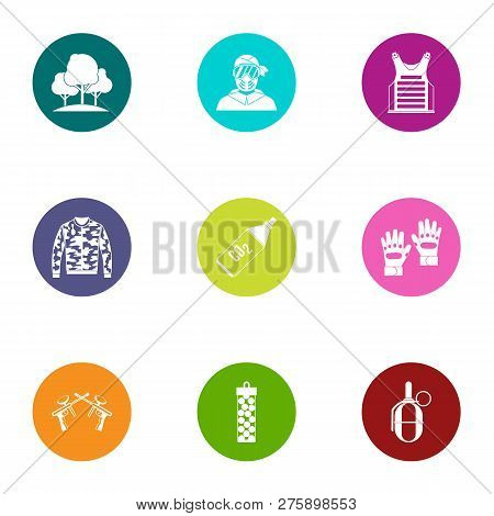 Ambuscade Icons Set. Flat Set Of 9 Ambuscade Icons For Web Isolated On White Background