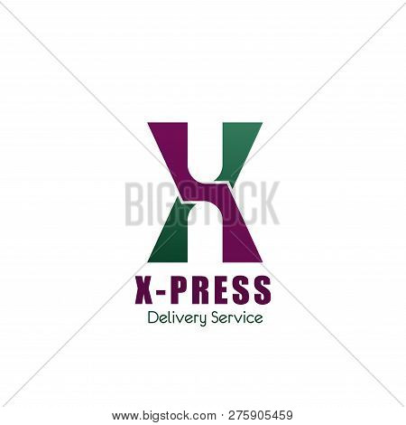 Letter X Icon For Logistics And Delivery Service Company. Vector Geometric Symbol In Letter X For Xt
