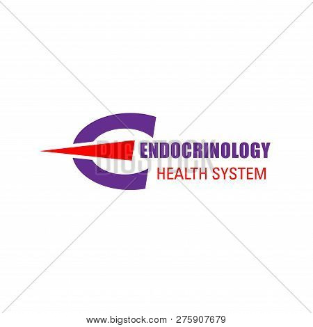 Endocrinology Health System Vector Sign. Thyroid Disease Or Internal Organs Problems Concept. Abstra