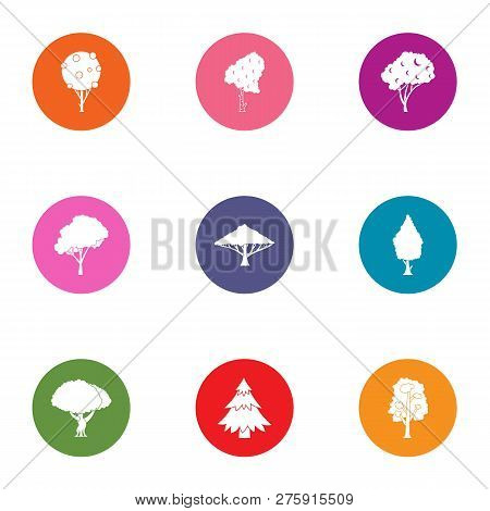 Brushwood Icons Set. Flat Set Of 9 Brushwood Icons For Web Isolated On White Background