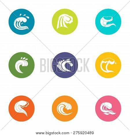 Breakwater Icons Set. Flat Set Of 9 Breakwater Icons For Web Isolated On White Background