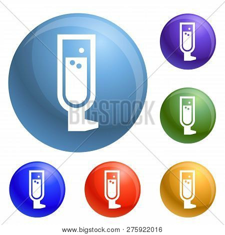Man Insulin Spray Icons Set 6 Color Isolated On White Background