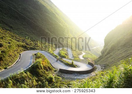 Amazing Mountain Pass Road Called Nine Ramps Or Doc Chin Khoanh In Vietnamese Near Dong Van Karst Ge