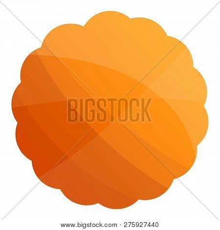 Round Cookies Icon. Cartoon Of Round Cookies Icon For Web Design Isolated On White Background