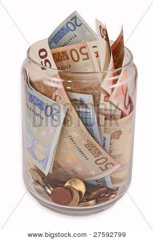 egy pohár bankjegyek