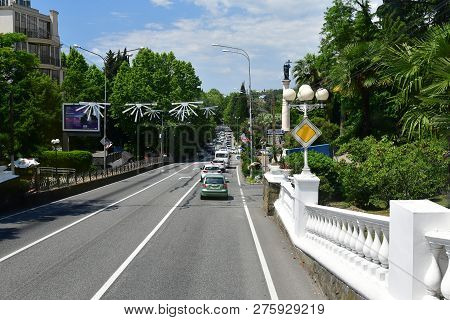 Sochi, Russia - June 2 2018. Kurortny Prospect - Part Of The A-147 Highway