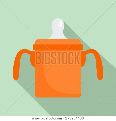 Baby Sippy Cup Icon. Flat Illustration Of Baby Sippy Cup Icon For Web Design