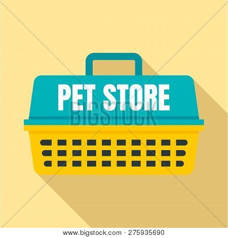 Pet Store Basket Logo. Flat Illustration Of Pet Store Basket Logo For Web Design