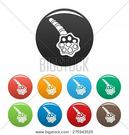 Pneumonia Alveolus Icons Set 9 Color Isolated On White For Any Design