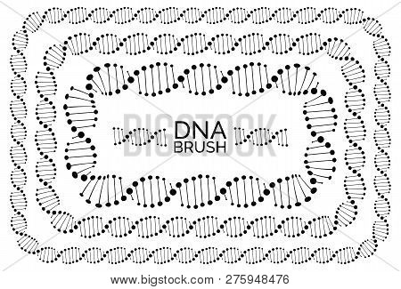 Human Dna Chain Or Genome Helix Molecule Rectangular Frame
