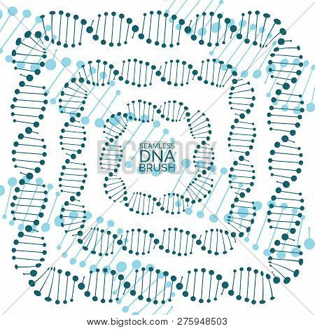Human Dna Chain Or Genome Helix Molecule Seamless Lines
