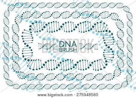 Human Dna Chain Or Genome Helix Molecule Rectangular Frame