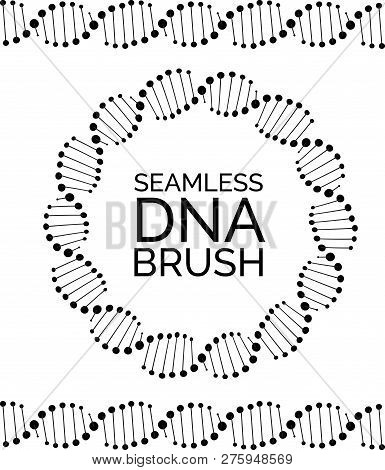 Human Dna Chain Or Genome Helix Molecule Seamless Lines