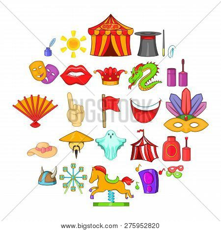 Jollify Icons Set. Cartoon Set Of 25 Jollify Icons For Web Isolated On White Background