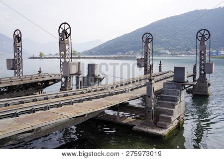Old industrial terminal museum in Paratico Resort, Iseo Lake, Italy, Europe